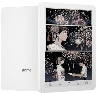 Bigme B6 Color E-Reader, E-Ink eBook Readers 6 Inch Colour eReaders Digital ePaper Tablet with Android 14, 4G+64GB, Adjustable Front Light Android eReader Device with Audiobook White
