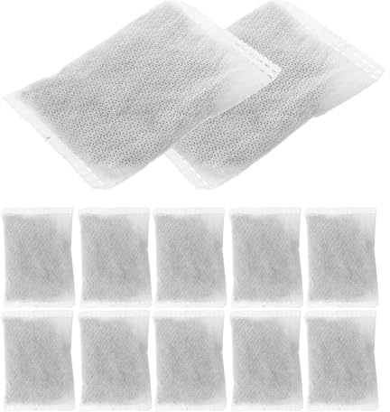 PACKOVE 10 Pezzi Sacchetti di Carbone Attivo al Bambù per Purificazione Aria, Riutilizzabili, Bianco, per Casa e Armadi Scarpe, Assorbiodori Naturale