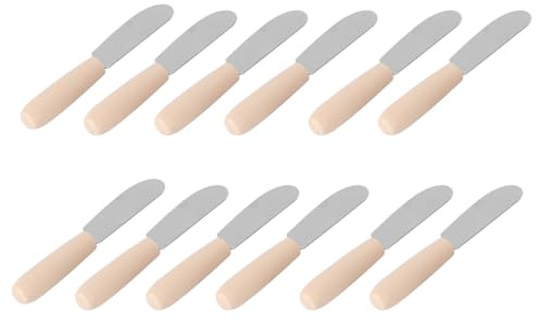 NUOBESTY Couteaux à Beurre en Acier Inoxydable avec Manche en Plastique, Lot de 10 Pièces, Taille, Épandeurs Cuisine Légers et Ergonomiques pour Tartinage et Pâtisserie Quotidienne
