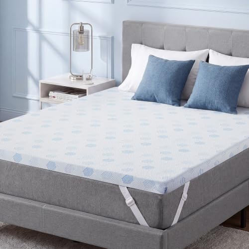 Topper Viscoelástico 140x200 Grosor 7 cm, Cubrecolchon con Gel Transpirable | Sobrecolchon Espuma Alta Densidad, Funda Lavable, Correas, Compatible con Muelles, Caravanas, Sofá, Individuales y Matrimonio