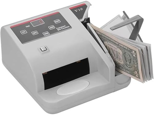 ZHJOPP Contador de dinero portátil, contador de billetes y billetes en todo el mundo, detector de billetes, detección de falsificaciones, para moneda extranjera