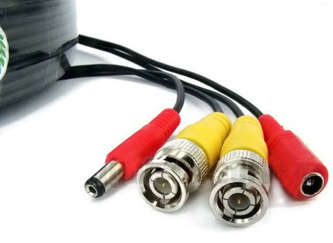 SSL BNC Video Power Cable For CCTV Camera DVR Security System (2M, Black)