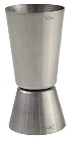 We Can Source It Ltd - Double-Sided Stainless Steel Jigger 25ml and 50ml with Cocktail and Shot Measure – Accurate Bar Equipment for Home or Professional Use – Durable and Easy to Clean