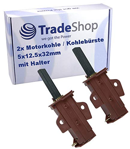 2 x Carbon Brushes for Sole/ACC Motor Like Candy Hoover VT714D2384 31004975 W105SX1 31103104 WA183588S WDM13011 WDYN4853D84 ZL360 5 x 12.5 x 32 mm