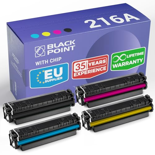 BLACK POINT [ MIT CHIP Toner 4er Set Kompatibel zu HP 216A HP W2410A W2411A HP W2412A W2413A für HP Color LaserJet Pro MFP M182n Color LaserJet Pro MFP M183fw Color Laser Pro m155a Laser m155nw
