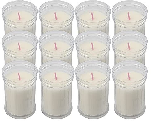 H HANSEL HOME Pack 12 Velones Mediano Blanco Velón Votivo Vela Blanca 9 x 6 cm