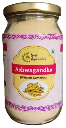 Neel Ayurvedics Poudre d'Ashwagandha pure – 200 g (lot de 3) | pour l'énergie et la vitalité