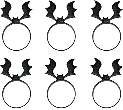 QINGGANGLING999 Serviettenringe Serviette Ring Metall Serviette Schnalle Serviette Halter Halloween Weihnachten Home Tischdekoration Zubehör Feiertag 6 Stück schwarz Serviettenhalter