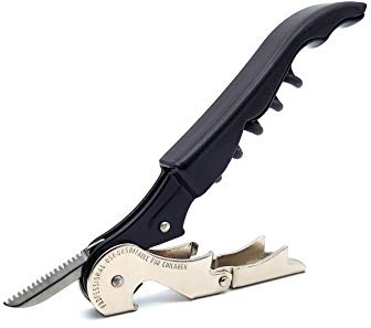 Pulltap's Sacacorchos clásico genuino 500 abrebotellas de vino (negro - negro)