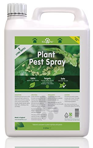 KinderPet® Natural Organic Plant Spray Big Value 5L Refill Flowers Fruit Vegetables Pest Control Greenfly Blackfly Aphids Whitefly Spider Mites Mealybugs Scale Mildew Indoors Outdoors Gardening