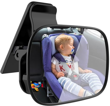 Ygmylandbb Autospiegel für Babys, Rückansicht, Spiegel, Auto, Sicherheitsspiegel, 360 ° drehbar, verstellbar, Baby-Rückspiegel mit Clip