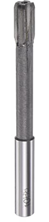 sourcing map Chucking Reamer 10mm H7 Carbide Tip Straight Flutes Round Shank Lathe Machine Milling Cutter