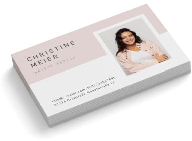Visitenkarten personalisiert | mit Foto | Design Make Up Artist # 1 | 1-seitig | Querformat | Menge + Papier zur Auswahl | selbst gestalten | hochwertiger Druck (100 Stück)