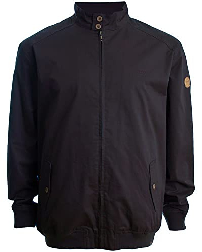 D555 herr bomull Harrington jacka (Windsor) i svart i 8XL, Svart, 8XL