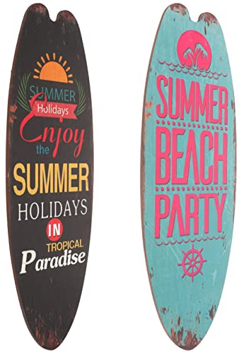 BESTonZON Holz Surfbrettschild 17.7 Zoll Vintage Strand Deko Wandkunst Sommer Deko Für Wohnzimmer Bar Outdoor Beach Bar