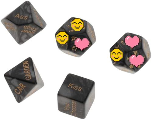 𝙎𝙚̣𝙭 𝙏σ𝙮𝙨 5 Dadi Molto Divertenti, Regali Per Uomini Donne Amici, Giochi, Umorismo, Giocattoli, Decorazioni Per La Camera Da Letto (nero)