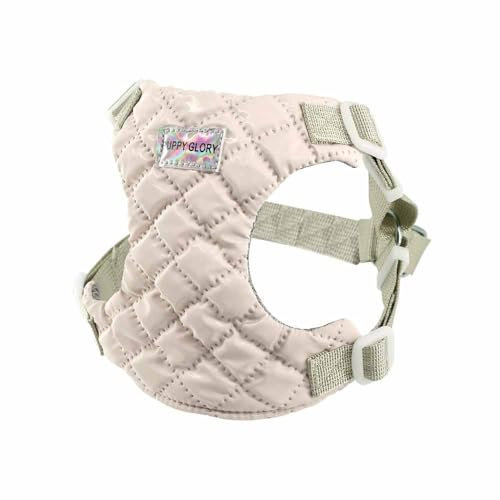 feiling Hundegeschirr für Kleine und Mittlere Hunde Brustgeschirre Haustier Softgeschirr Welpengeschirr (beige, XS: Chest 30-37cm)