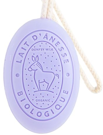 Label Provence Savon de Marseille - French Soap on a Rope Made With Fresh Organic Donkey Milk - Lavender Fragrance - 175 Grams