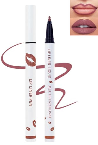 Lipliner flüssiger Lipliner matt, Mocha Lip Liner Stain & Lip Tint, langanhaltend, Nonstick Cup, wasserfest, Lippenstift, langanhaltend, Lippen, Konturenstift, Make-up, Geschenke für Frauen - 3
