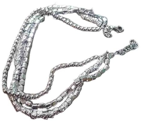 Bracciale argento 925 pepite stile Dodo Tre fili regalo donna ragazza gioielli (Spessore Pepita 0.3 Cm.)