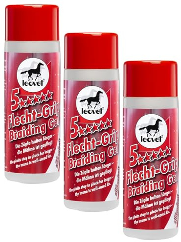 RL24 leovet - 5-Sterne Flecht-Grip – 3 x 200 ml (3er Set) Flasche | Flechthilfe für Pferde – entwirrt & pflegt die Mähne – Mähnenpflege für perfekten Griff – Pferdepflege