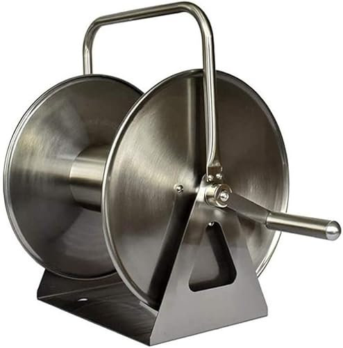 Avvolgitubo da Giardino Tubo Acqua Avvolgitubo Portatile In Acciaio Inox, Avvolgitubo Fissato Al Muro, Carrello Portatubo Con Maniglia Pieghevole, Supporto For Tubo Da Giardino For Irrigazione Domesti