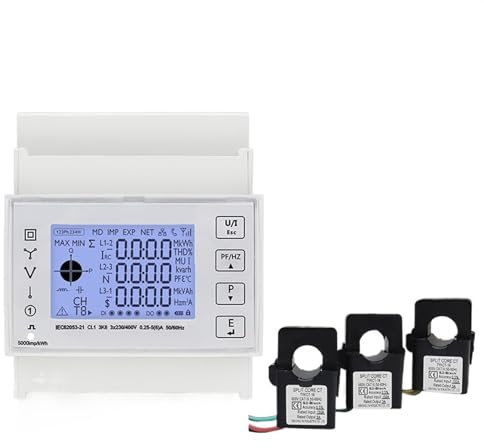 Misuratore di wattmetro di energia elettrica intelligente WiFi contatore bidirezionale trifase kWh con tre trasformatori di corrente KCT16 230/400VAC(Wifi meter 150A 3CT)