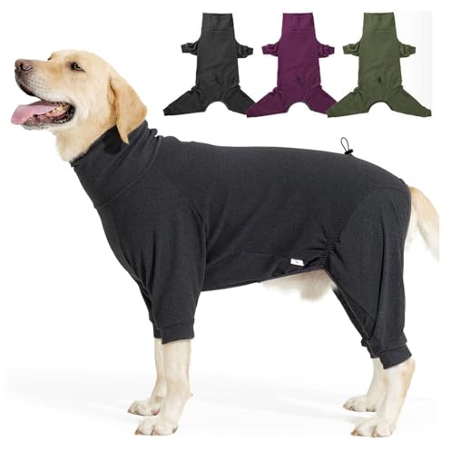 LIANZIMAU Hundepullover Fleece Kleine Mittelgroße Grosse Hunde Fleecemantel mit Beinen Fleece Wintermantel Warmer Hunde Pyjama Hunter Hundepullover