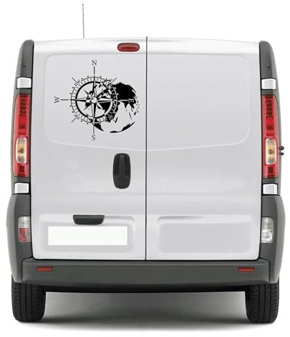 LIOUFTT Autoaufkleber, passend für Wohnmobil, Pferdetransporter, Wohnwagen, Wohnmobil, Frachtgrafik, Kompass, Styling, Dekoration, Aufkleber, Tuning-Zubehör