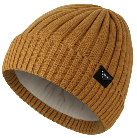 Wmcaps Wintermütze Herren, Beanie Herren mit verdicktem Fleece Futter, Unisex Klassische Mütze mit Bündchen Elastische und weiche Wollmütze Herzerwärmendes Geschenke für Männer Frauen