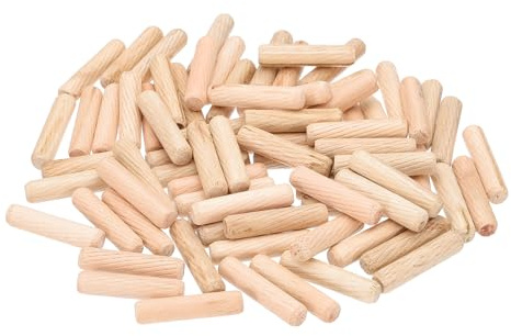 PATIKIL 1/3 Perno Di Legno, 212 Pz M8x25mm Perni Di Legno Pioli Di Legno Duro Scanalatura A Flauto Inserimento Facile Per Artigianato Mobili Porte Arte