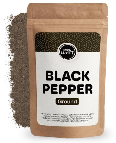 Spicy Welt Poivre Noir Moulu (1kg) – Poivre en Poudre Puissant | Idéal Steaks, Sauces & Plats Mijotés | Saveur Corsée | 100% Naturel, Sans Additifs