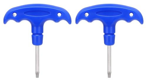 sourcing map 2pcs Golf Spike Wrench Tool T15 Golf Torque Wrench Stainless Steel Golf Head Adjustment Tool Golf Driver Torque Tool with Plastic Handle for Golf Club Driver Shaft Adapter, Blue