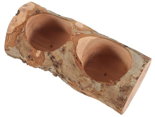 Happyyami en pour Hamster Bol Alimentaire Naturel Anti-Renversement Petits Animaux Mangeoire en pour Cochon d'Inde Facile à Nettoyer Accessoire pour Cage