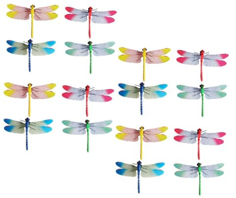 YARNOW 16pcs Delicate Dragonfly Decors for Curtain Simulated Dragonfly Models Prop for Home Decor Garden Art