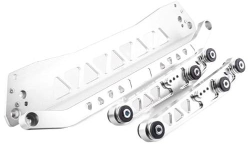 CQJJXKYC Brazos de Suspensións Refuerzo de Bastidor Trasero de Aluminio Macizo + Barra de unión + Brazo de Control Inferior Trasero Apto para Honda Civic EG 92-95 Suspensión de Ruedas(Silver)