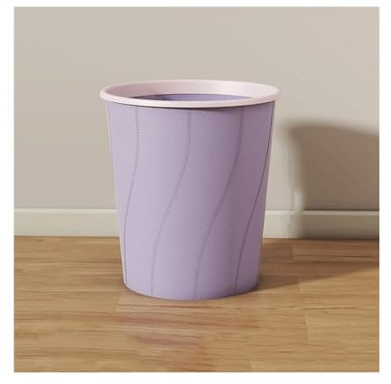 NexaGeniX Poubelle Corbeille à Papier Ronde sans Couvercle à Jet Droit for Cuisines et cafés à Domicile en Plastique Violet Poubelle d’intérieur(Moyen)
