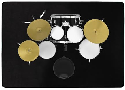 Drum Rug, 140*180CM Drum Mat, Non-Slip Soundproof Mat, Indoor Outdoor Electronic Drum Carpet Practice Pad, Drum Accessories for Electronic/Jazz Drum Kits, Bass Pedals & Floor Protection (Black)