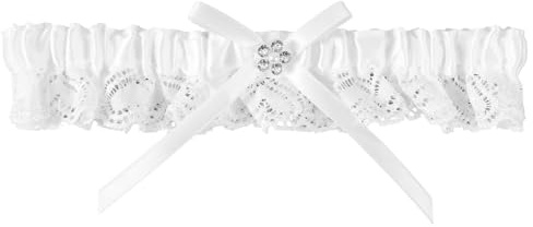 Liga de Novia de Encaje Blanco con Lazo y Correa Elástica para la Pierna Elegante Accesorio para Bodas Graduaciones y Aniversarios