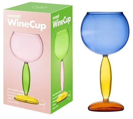 YY Verres à cocktail bordeaux – Verres à pied en pinot noir rose, or chardonnay, verre en cristal sans plomb pour sangria, spritz et vins de fruits – Cadeau de bar parisien (bleu)