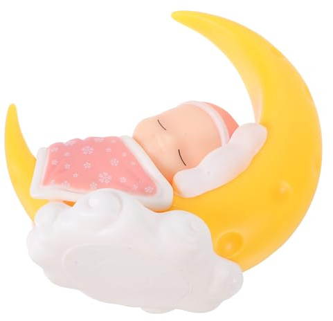 LOLIPPYY Adorno para Pastel Cumpleaños Niña Diseño Muñeco Luna Rosa Decorativo para Fiestas Infantiles y Juguetes