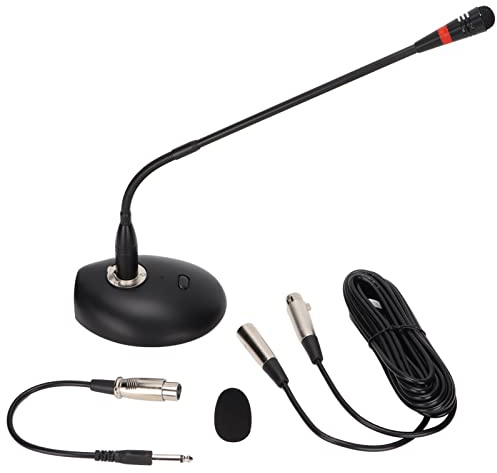 BAFOVY Microphone à Condensateur à Col de Cygne D38, Câble XLR vers 6,35 Mm, Microphone d'ordinateur Réglable à 360° pour Conférence et Diffusion