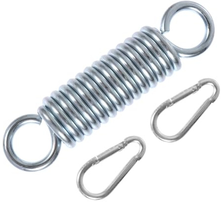 IWOWHERO Accesorios para Hamaca de Acero Inoxidable 304 Resorte de Tracción Electroforético Negro Incluye 2 Ganchos de Resorte para Silla y Columpio de Exterior Kit Resistente para Uso