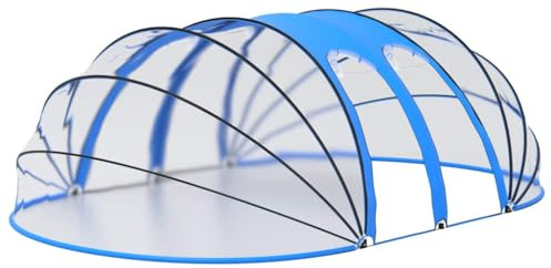 Dôme de Piscine, Tente Abri de Piscine Hors Sol Ovale 620x410x210 cm