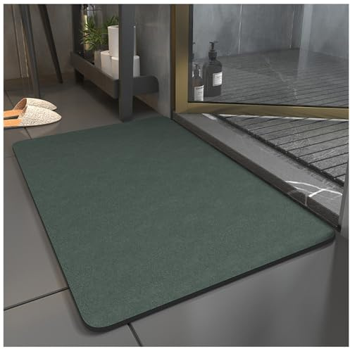 Diatomite Badematte, 50 x 80 cm, rutschfester Steinteppich für Bad und Küche, Gummi-Rückseite, Boden- und Fußmatte, schnell trocknende und saugfähige Duschmatte