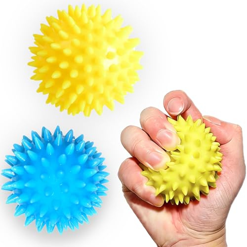 2 Stück Igelball Weich, Massage Ball Massageball Igelball Fußmassage 6.5cm | TRP-Material Igelbälle, Kräftigung von Hand und Finger Training, Geeignet für Rücken, Beine, Füße und Hände