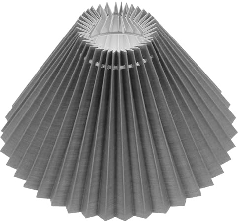 iplusmile Plissierter Stoff Lampenschirm für Tischlampen Abnehmbar Grau Ø 40mm Weiche Lichtdurchlässigkeit Retro Stil Geeignet für Schlafzimmer und Wohnzimmer