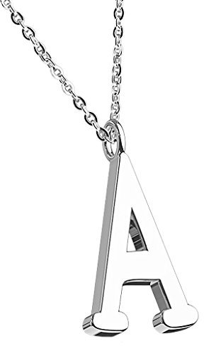 Piersando Damen Kette Halskette Set mit Buchstaben Anhänger Alphabet Silber Buchstabe A