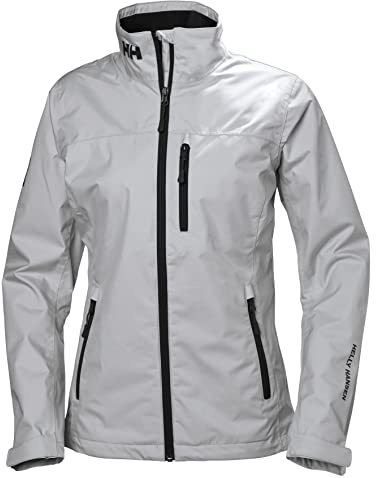 Helly Hansen Women's Crew Midlayer Fleece Lined Waterproof Breathable Rain Jacket, 853 Grey Fog, XX-Large