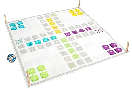 small foot Ludo und Leiterspiel XXL Active aus Holz, FSC 100%-Zertifiziert,Outdoor Spiele Klassiker, ab 4 Jahren, 11372